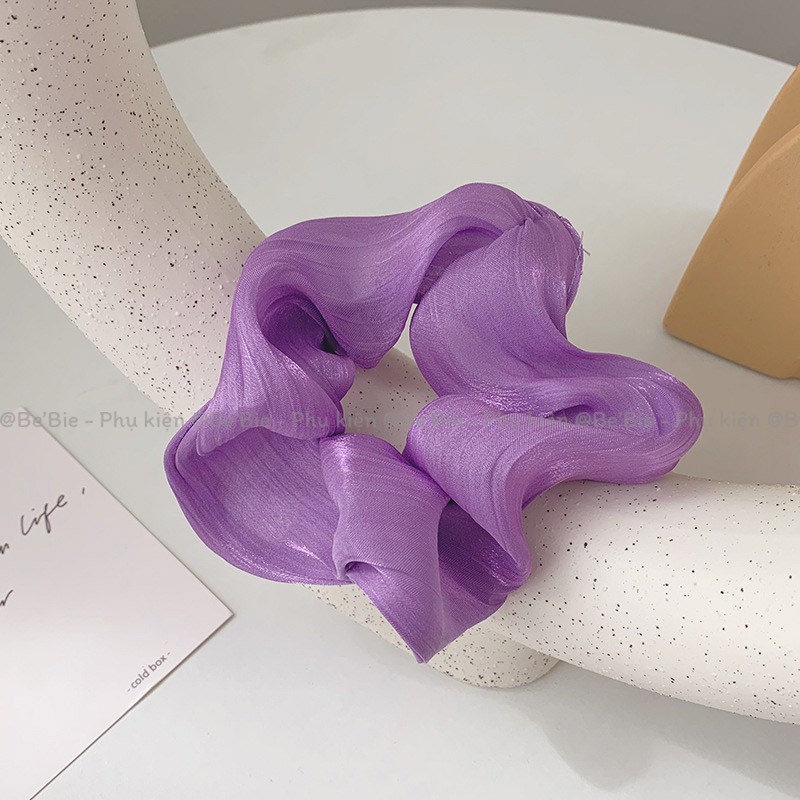 Scrunchies lụa xatin ánh nhũ dễ thương BeBie BP169