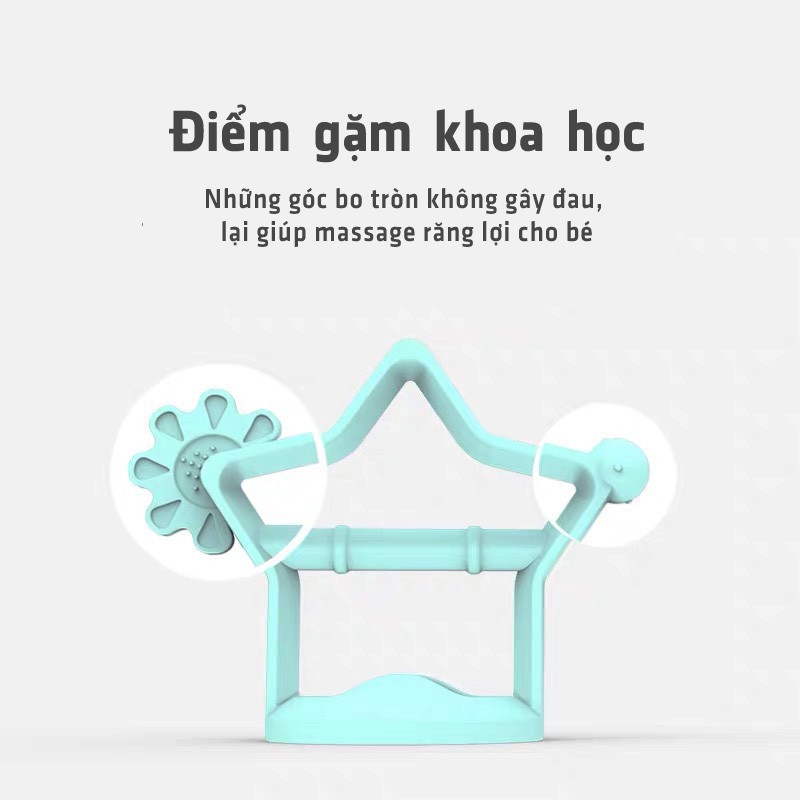 Gặm nướu Silicone Star đeo tay chống rơi, ngậm nướu cho bé từ 0 - 3 tuổi