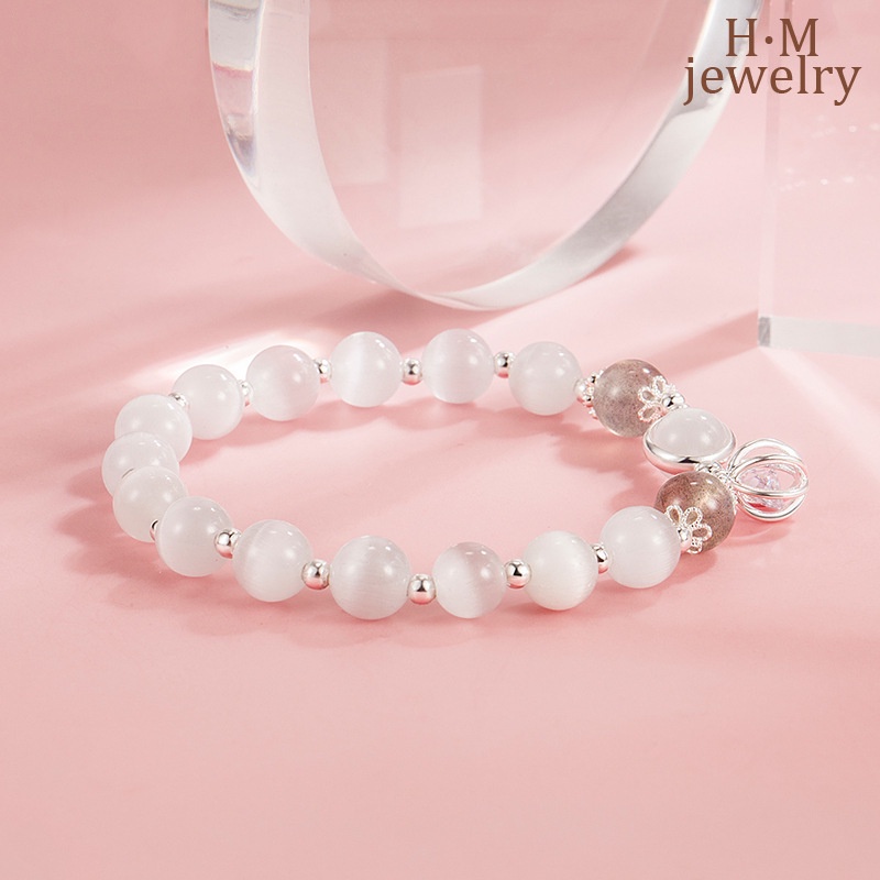 Vòng Đeo Tay Đá Mắt Mèo Opal Thời Trang Ngọt Ngào Dễ Phối Đồ