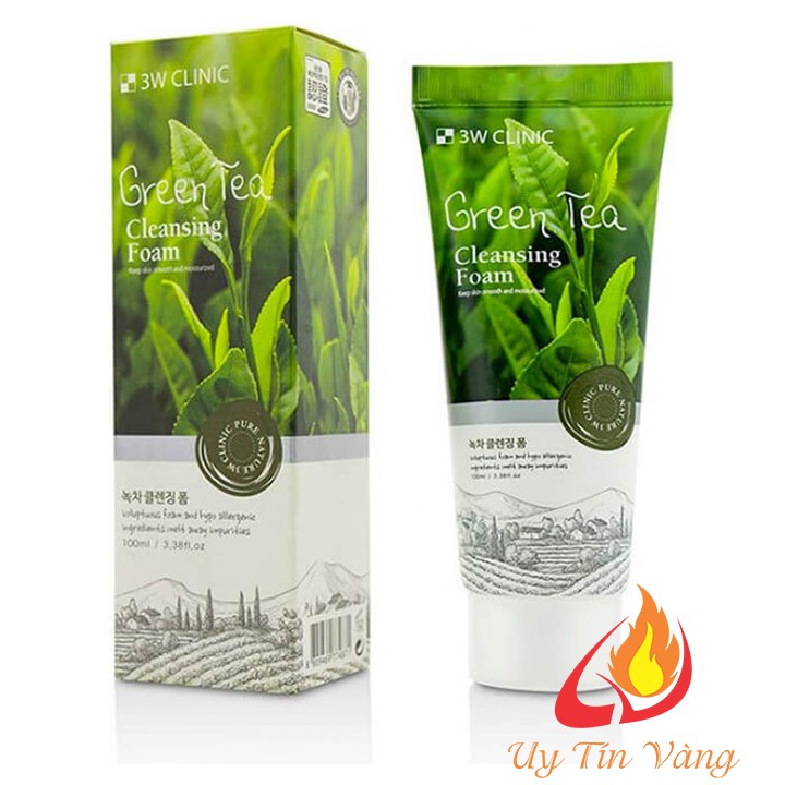 Sữa Rửa Mặt Chiết Xuất Từ Trà Xanh 3W Clinic Green Tea