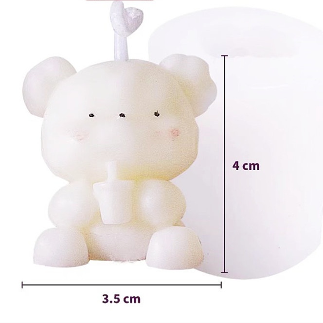 Khuôn Silicone Tạo Hình Trang Trí Bánh Kem Hình Chú Gấu