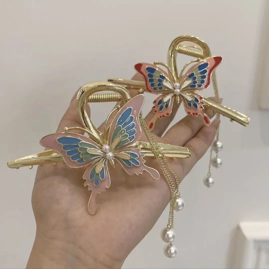 Kẹp Tóc Bướm Đính Ngọc Trai Thời Trang