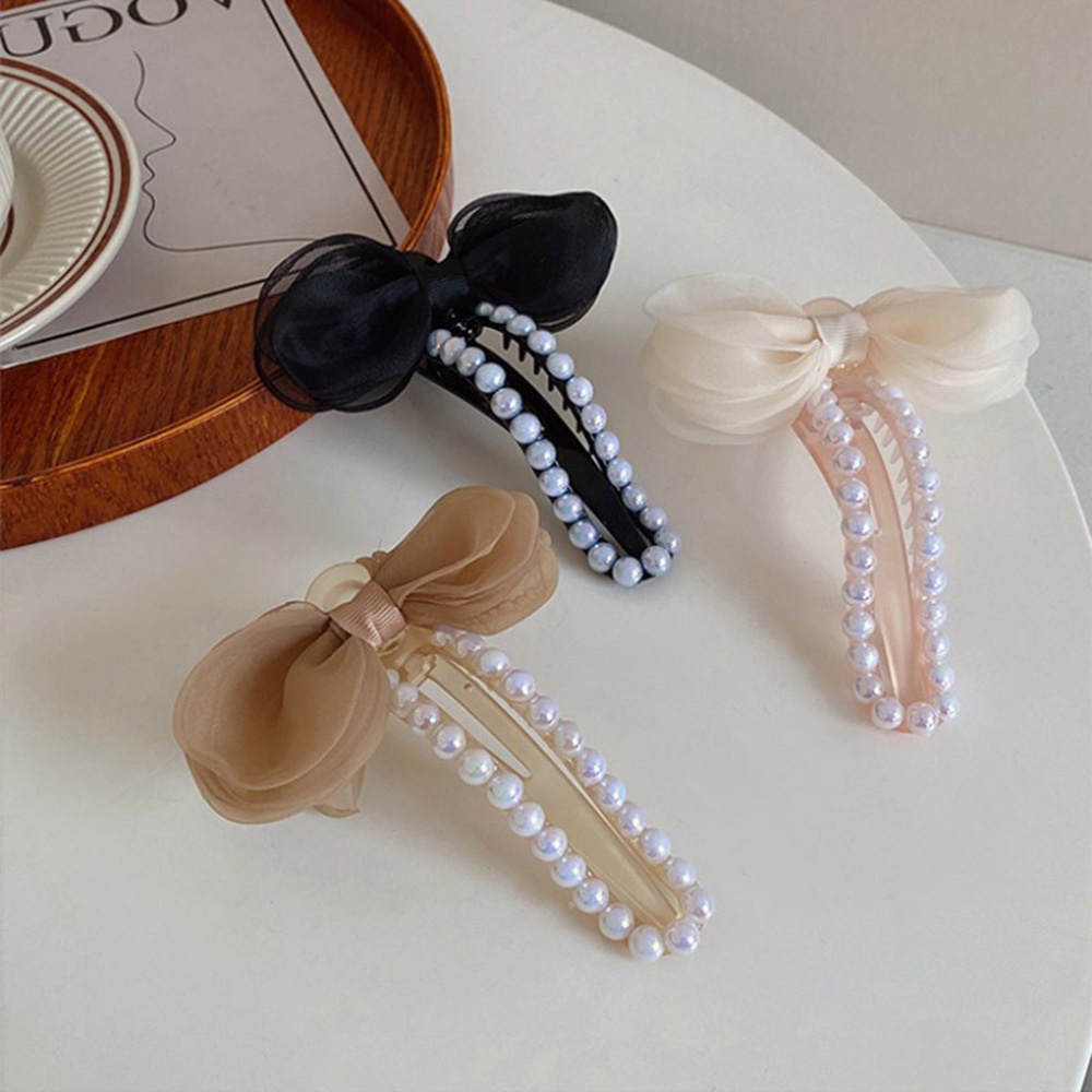 Kẹp Tóc Dạng Lưới Đính Ngọc Trai Màu Sắc Ngọt Ngào Xinh Xắn