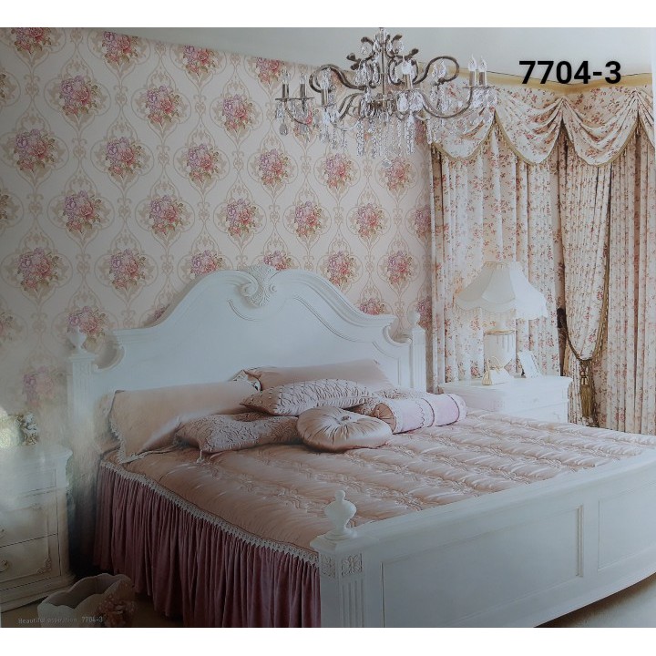 Giấy Dán Tường Hàn Quốc FLORIA Decor phòng ngủ, phòng khách siêu xinh khổ 1.06 x 15.6 m
