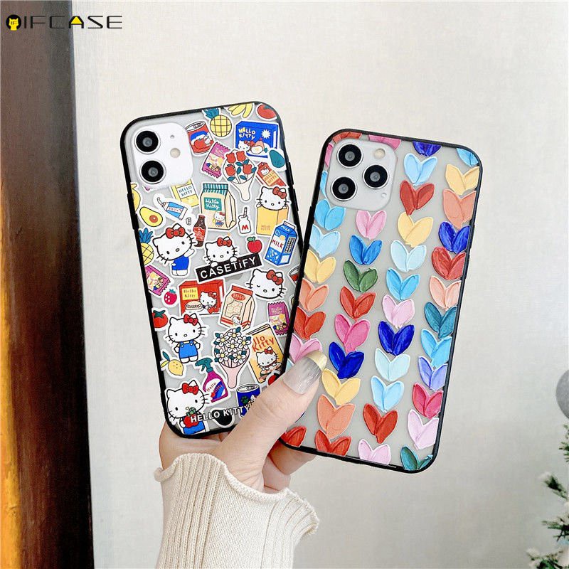 Samsung Galaxy J7 J2 Grand Prime J8 J6 J6+ J4 J4+ Plus 2018 J7 J5 J3 Pro 2017 2016 A9 A8 A9+ A7 A6 A6+ Plus A5 2018 Phone Case Hello Kitty Cat Loving Love Heart Flower Milk Colorful Painted Cute Cartoon Clear Soft TPU Hard Acrylic Casing Case Cover