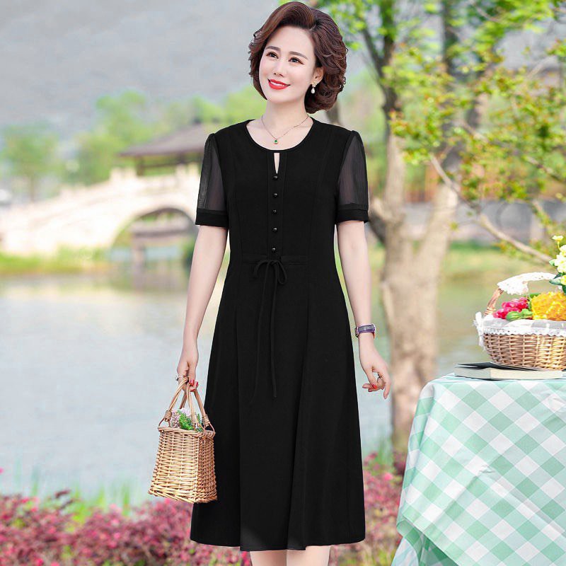 Sang Chảnh - Đầm Suông Lụa Trung Niên Nữ Đẹp Phối Màu Cao Cấp Bigsize Tặng Mẹ U50 U60 3326 3328