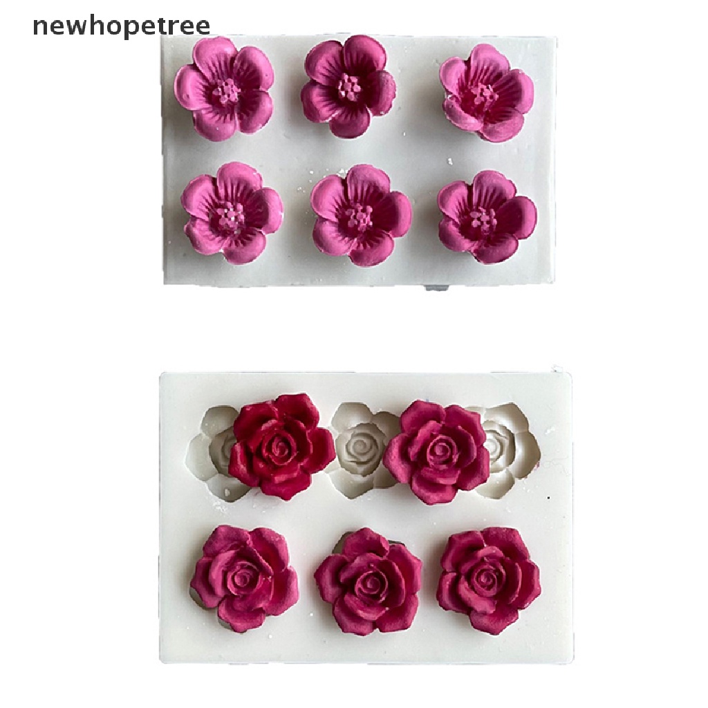 Khuôn Silicone Làm Bánh Kem / Sô Cô La Hình Bông Hoa Sáu Lỗ Tiện Dụng