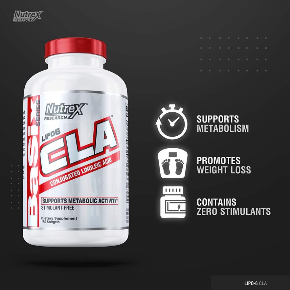 CLA Thực Phẩm Hỗ Trợ Đốt Mỡ Giảm Mỡ Bụng Giảm Cân Nutrex Lipo 6 Cla