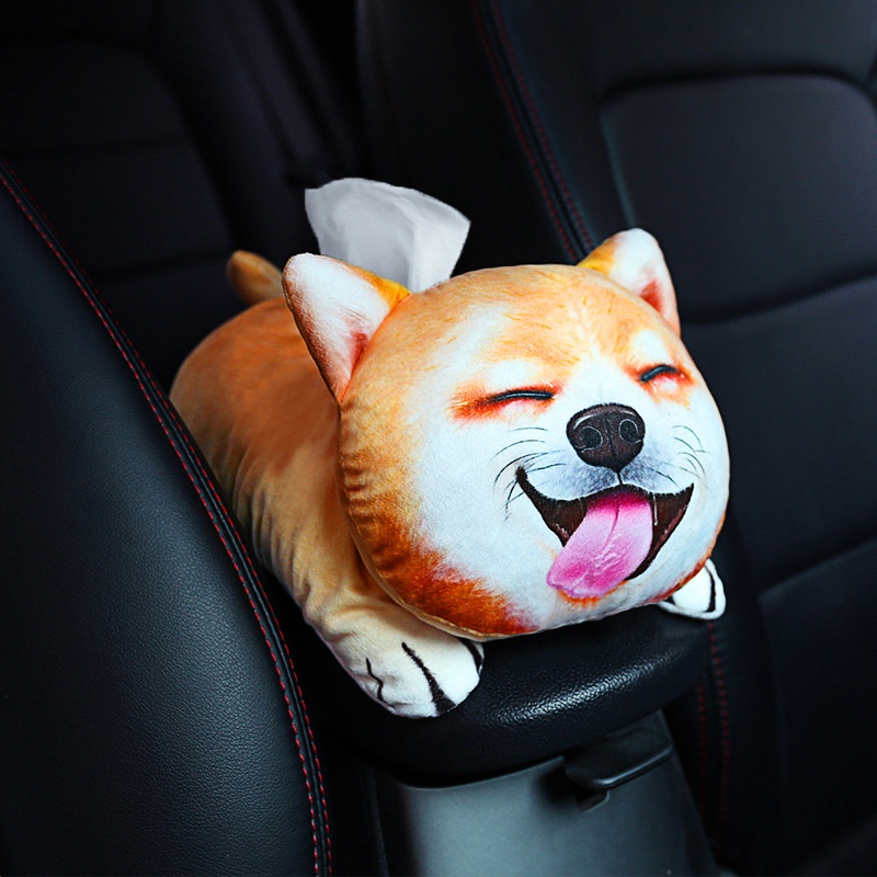 Hộp đựng khăn giấy ăn trên ô tô hình thú cưng 3D cực đáng yêu