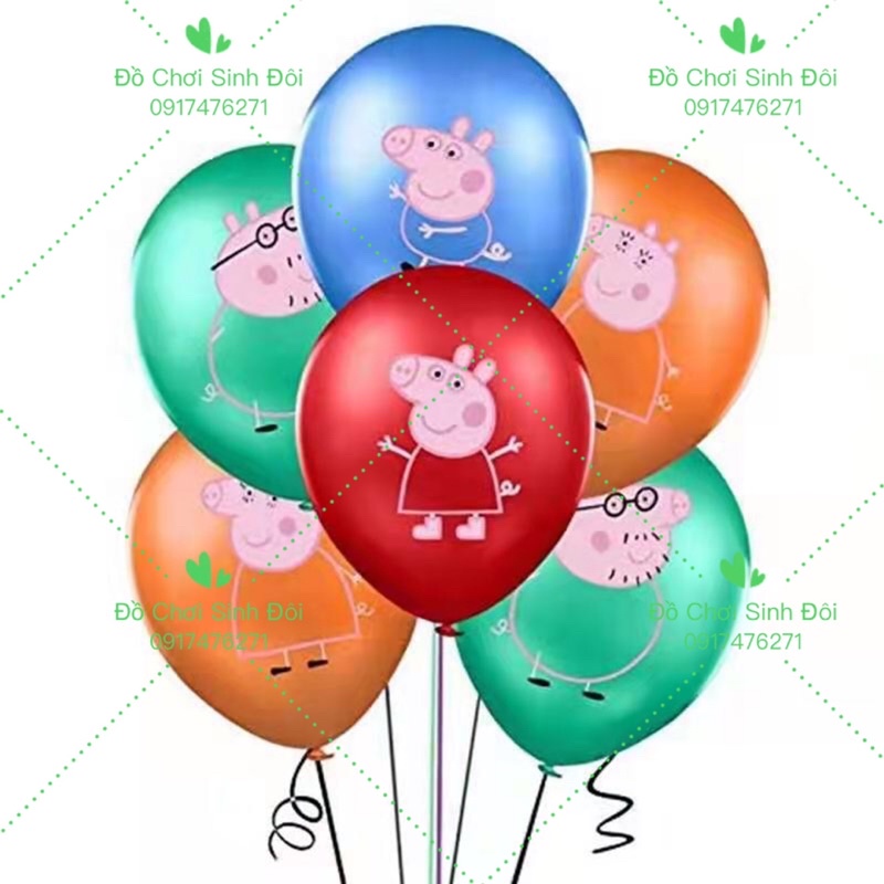 bong bóng hình heo peppa - combo 10 cái
