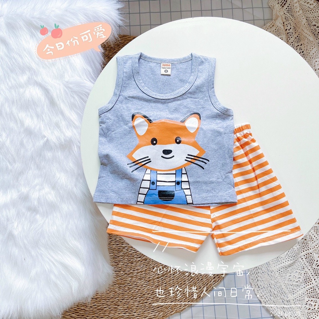 ( 6 - 12kg ) Bộ ba lỗ cotton cho bé trai và gái