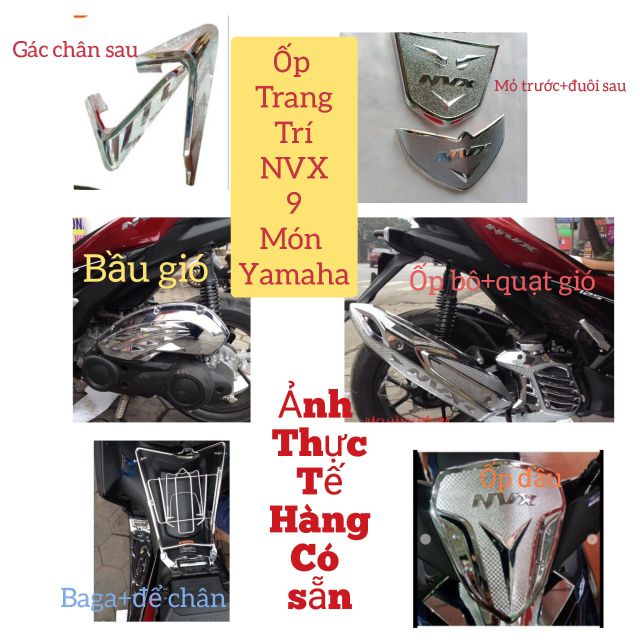 Bộ phụ kiện trang trí NVX crom 9 món