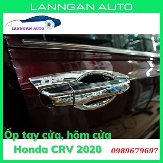 Ốp tay nắm cửa, hõm cửa ô tô Honda CRV đời 2018 đến 2020 Mạ Crom