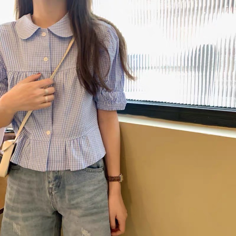 Áo ngắn tay cổ sen freesize