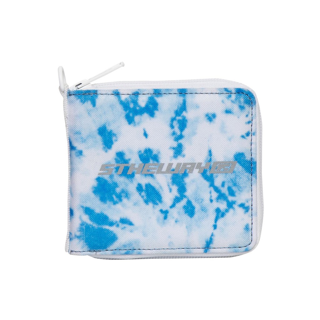 5THEWAY® /tie dye/ 3 - SIDED ZIP SQUARE WALLET™ in SKY aka Ví Ngắn Màu Xanh Da Trời.