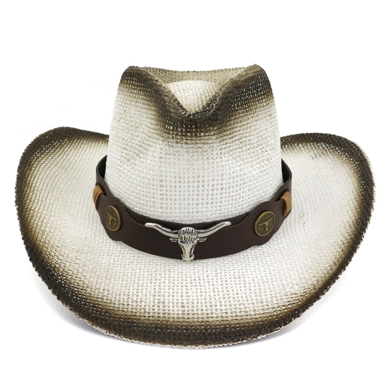 Nón Cao Bồi Cói Rộng Vành Che Nắng Dễ Phối Đồ Kiểu Phương Tây