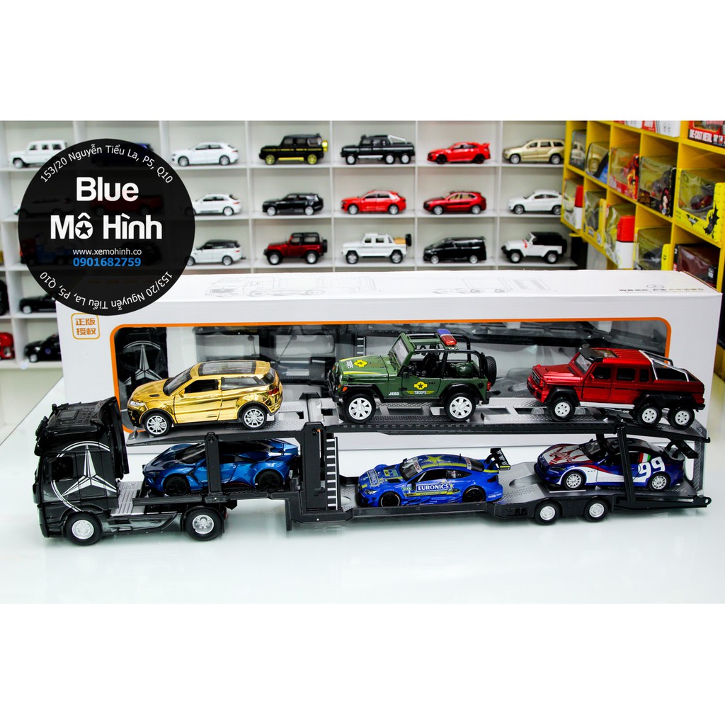 Blue mô hình | Xe mô hình container xe đầu kéo Mercedes Truck 1:32