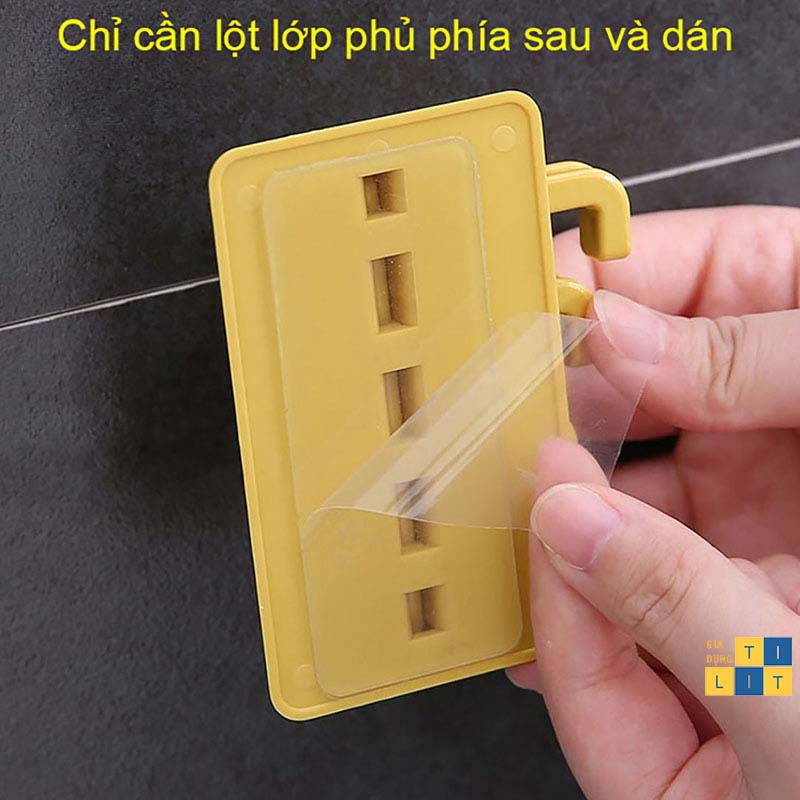 Móc dán tường 4 chấu đa năng, treo quần áo, chìa khóa, vật dụng tiện lợi - [MÓC 4 CHẤU CÂY THÔNG]