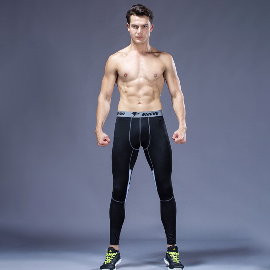 Quần Legging Nam Màu Đen Xám Chuyên Tập Gym & Chạy Bộ YINGHU