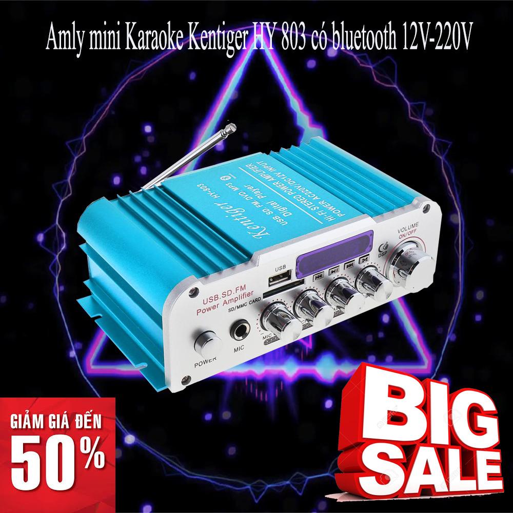 Amply bluetooth, Ampli mini Karaoke Kentiger 5.0 HY 803 12V-220V bluetooth-âm thanh cực chất