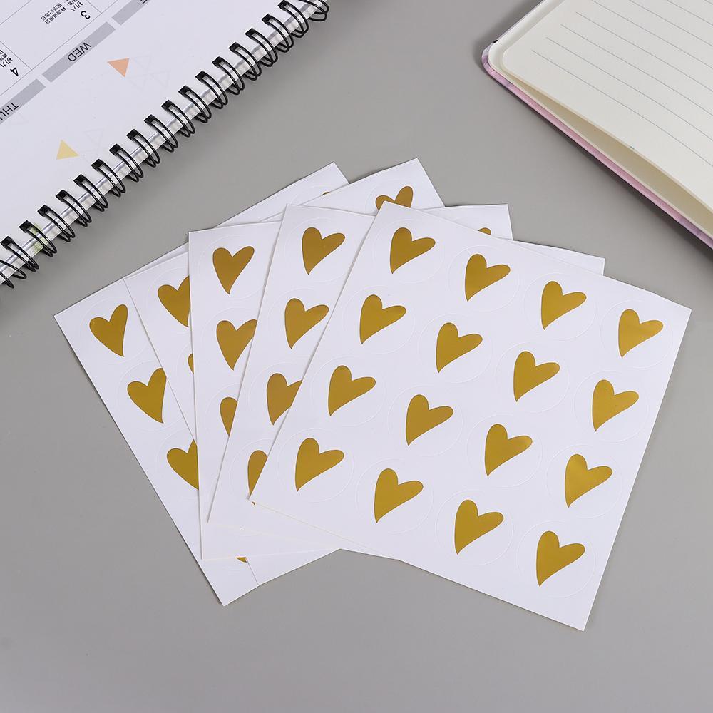 Set 80 / 160 Sticker Màu Đồng Hình Trái Tim Dán Thủ Công