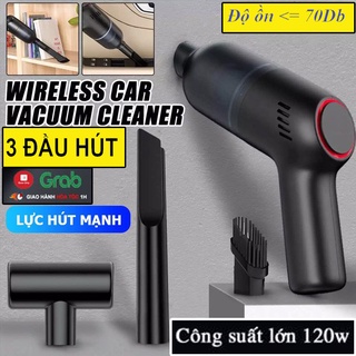 Máy hút bụi cầm tay mini, máy hút bụi giường, ô tô, vật nuôi... không dây - Lực Hút Cực Mạnh 120w Sạc cổng Usb