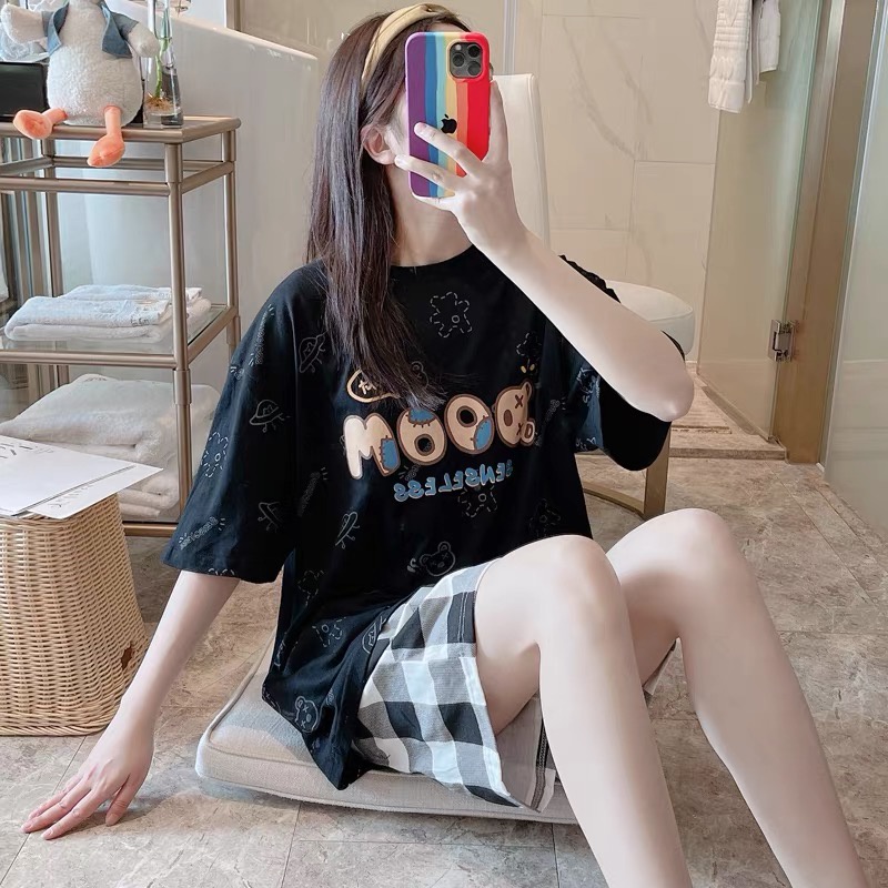 Đồ ngủ nữ Bigsize đồ mặc nhà họa tiết dễ thương BC25