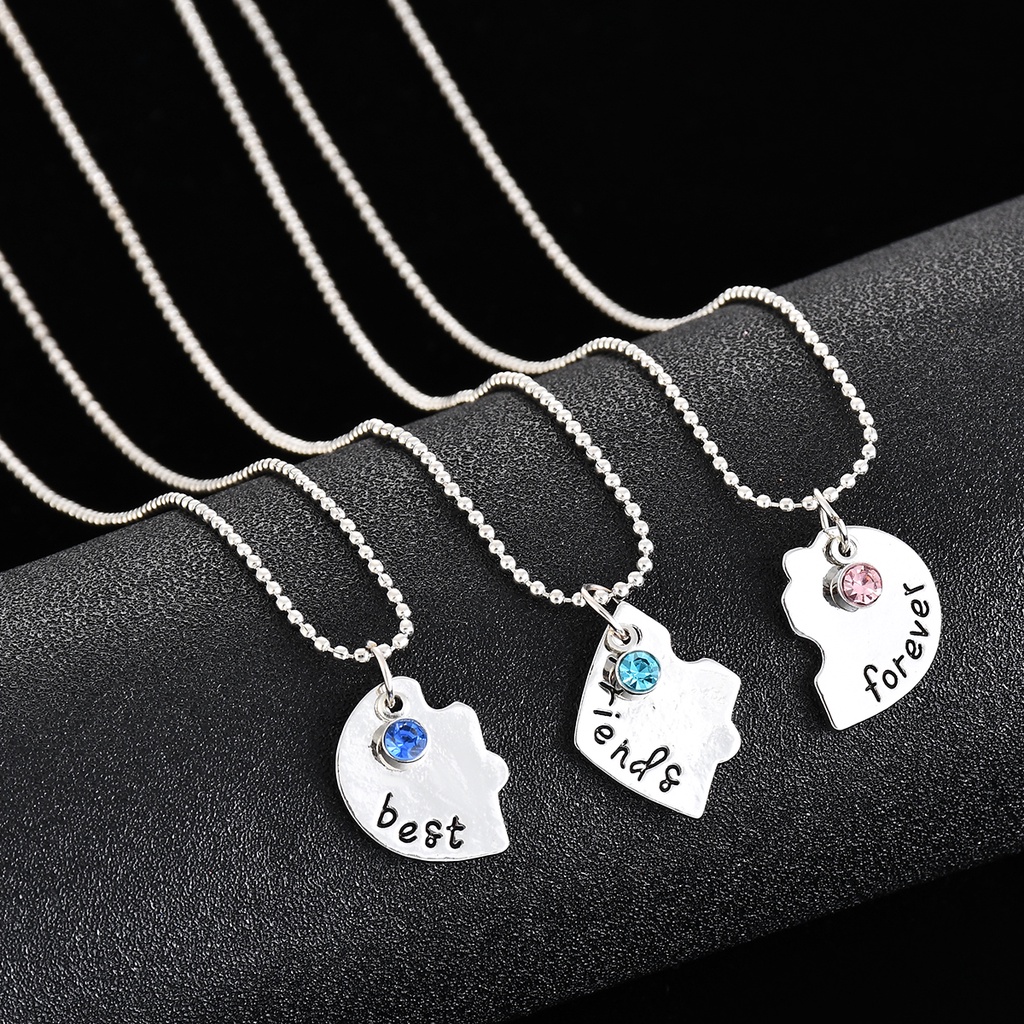 Bộ 3 vòng cổ Mặt Trái Tim Cho Bạn Thân