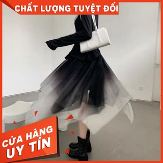 Set Áo Vest Kèm Váy Voan Tầng Ombre Sang Chảnh
