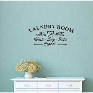 Decal dán tường chữ Laundry