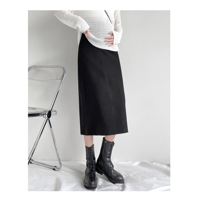 Chân Váy Chữ a Lưng Cao Màu Đen Thời Trang Mùa Thu Cho Mẹ Bầu