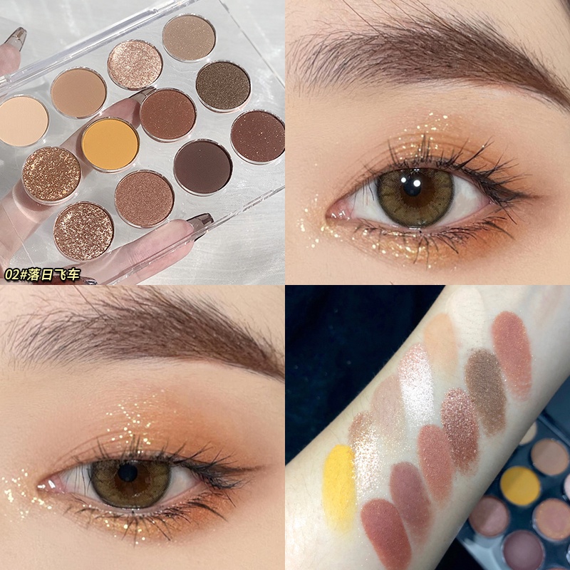 Bảng phấn mắt 12 màu sắc hiệu ứng lì/ ánh ngọc trai trong suốt GlamColour | BigBuy360 - bigbuy360.vn