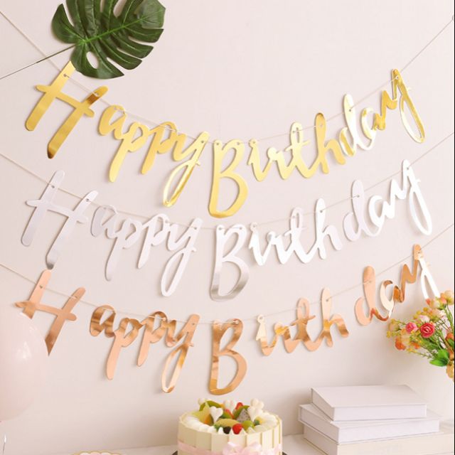 Dây chữ Happy Birthday ép kim cnc 1m