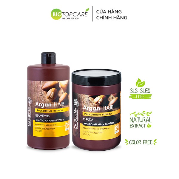 Dầu gội-xả Dr. Sante Argan phục hồi tóc khô xơ, chẻ ngọn 250ml/1000ml