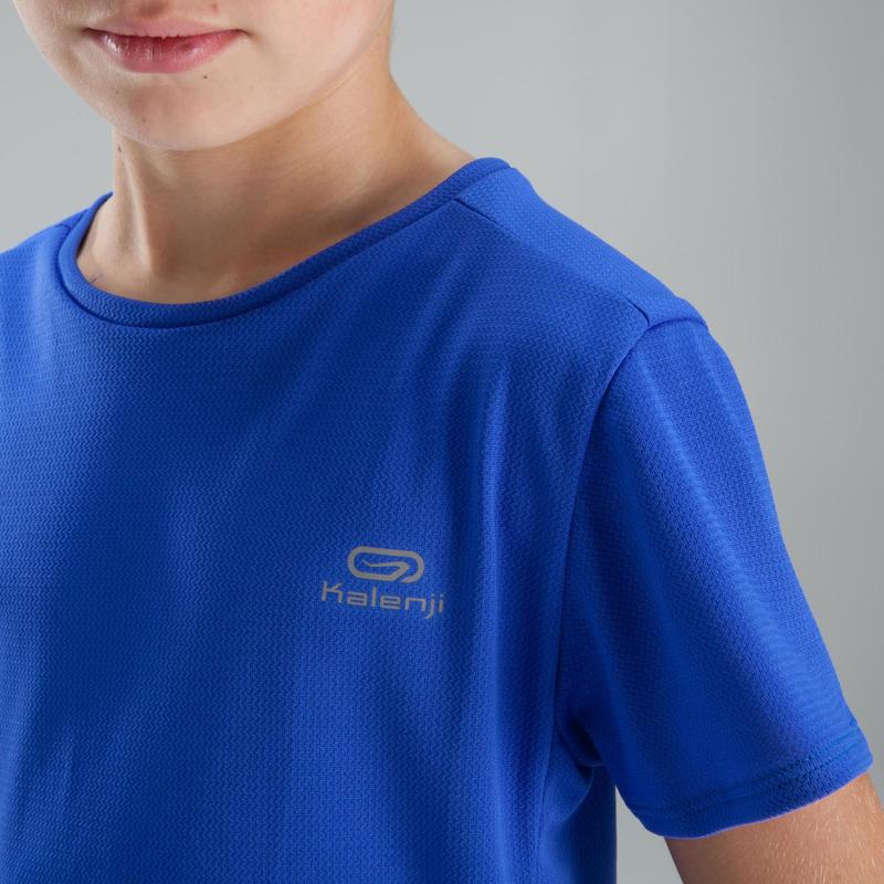 Áo thun chạy bộ Decathlon Run Dry cho trẻ em - Xanh dương size 6 Tuổi