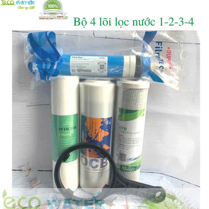 Bộ 4 lõi lọc nước 1 2 3 + 1 lõi lọc nước Ro dowfiltec