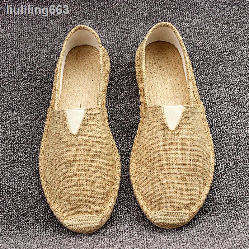 ∏♙Giày Lười Đan Cói Phối Vải Lanh Thoáng Khí Thời Trang Mùa Hè Cho Nam | BigBuy360 - bigbuy360.vn
