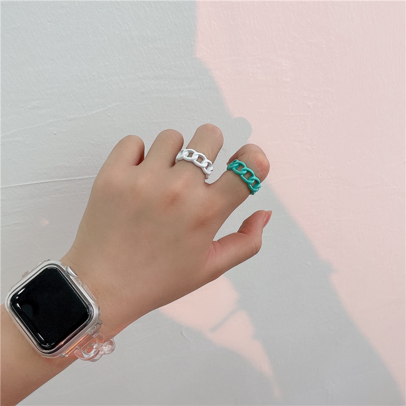 Thời Trang Nhẫn Nhựa Resin Nhiều Màu Sắc Sáng Tạo Cho Nữ