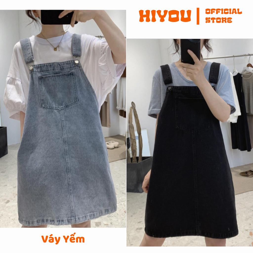 Váy Yếm Jean Nữ Hai Dây Dáng Ngắn Rộng Hottrend, Váy Jeans Ulzzang Cực Dễ Phối Đồ, Phong Cách Hàn Quốc, cute