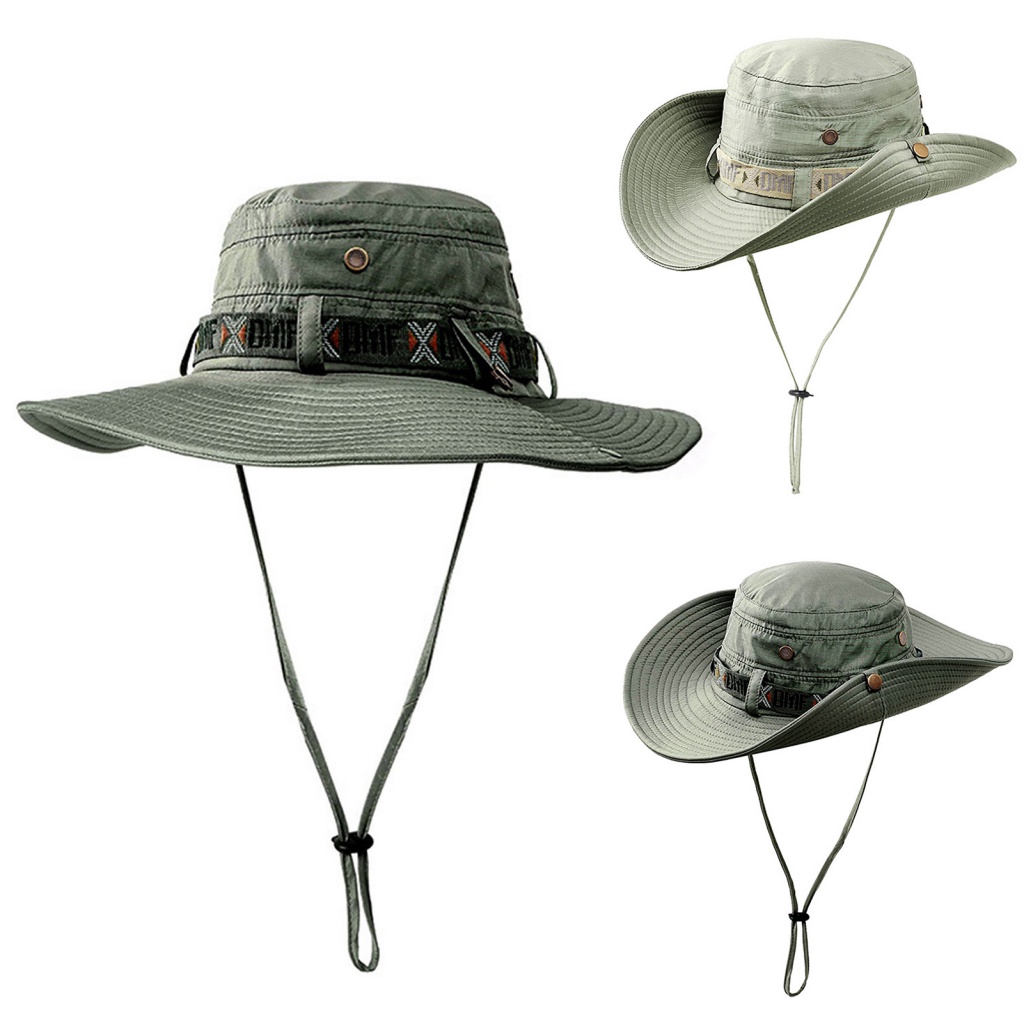 Nón Vành Rộng Phong Cách Retro Chống Nắng Ngoài Trời Cho Nam