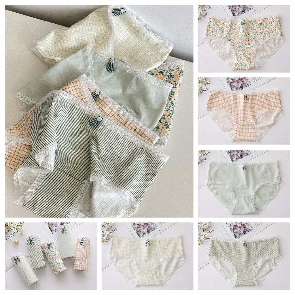 Set 5 quần lót nữ sinh trẻ trung xinh yêu nhiều mẫu, chất cotton mềm co dãn thoáng mát_NuciFera