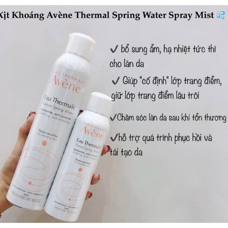 Pháp - Xịt Khoáng Avene Eau Thermale Thermal Spring Water ( 300ml - 150 ml)