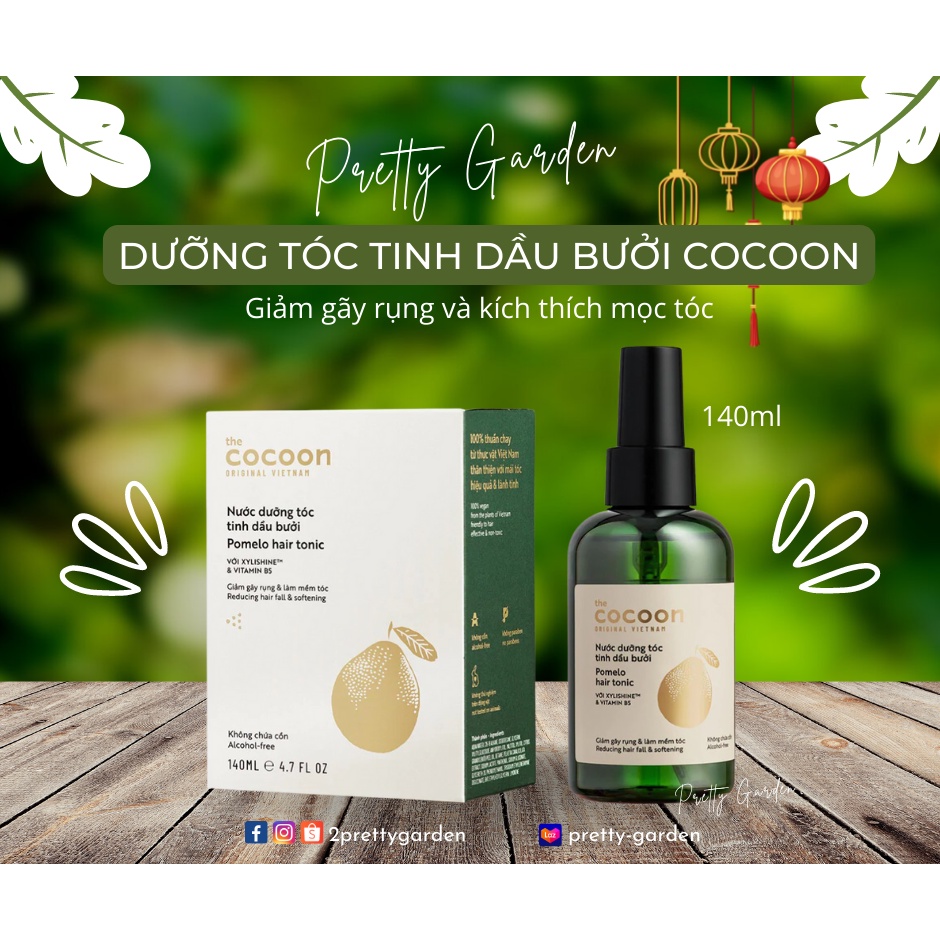 Xịt dưỡng tóc tinh dầu bưởi Pomelo Cocoon 140ml - Phiên bản gấp đôi lượng dầu dưỡng | BigBuy360 - bigbuy360.vn