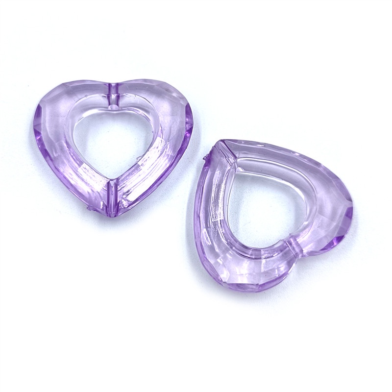 Bộ 10 Hạt Nhựa Hình Trái Tim Rỗng Màu Sắc Ngọt Ngào Dùng Làm Trang Sức Thủ Công
