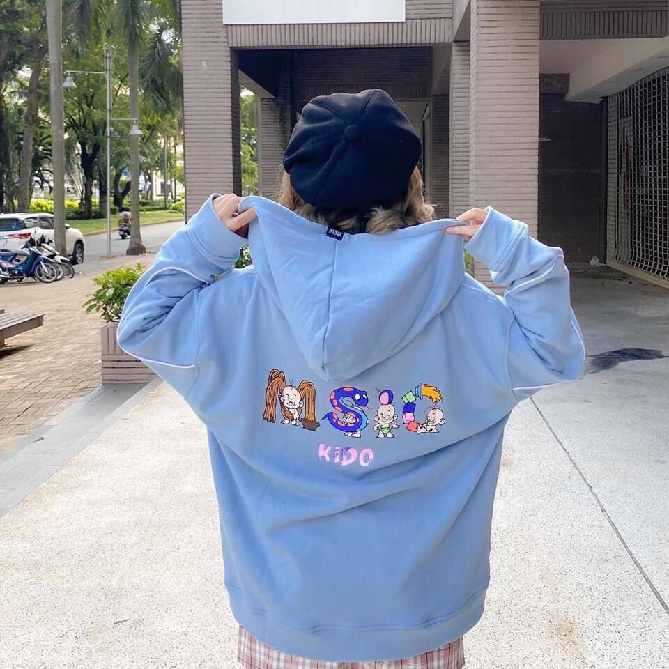 Áo khoác Hoodie nỉ nam nữ form rộng KIDO Freesize mặc vừa từ 40-65kg Molly Fashion | BigBuy360 - bigbuy360.vn