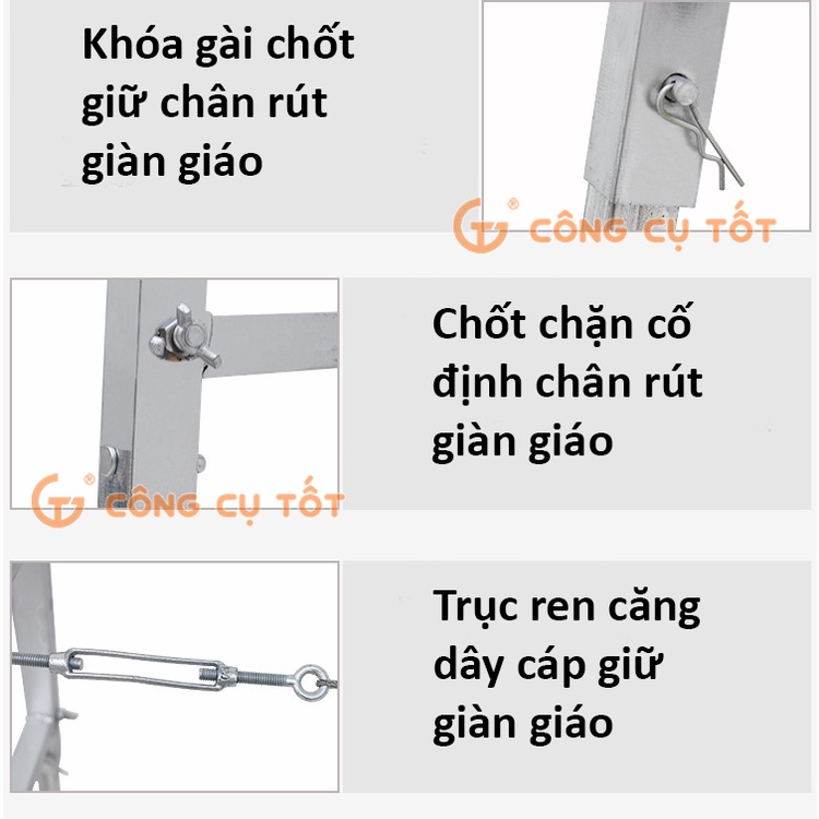 Giàn giáo thông minh gấp gọn mặt thép hộp