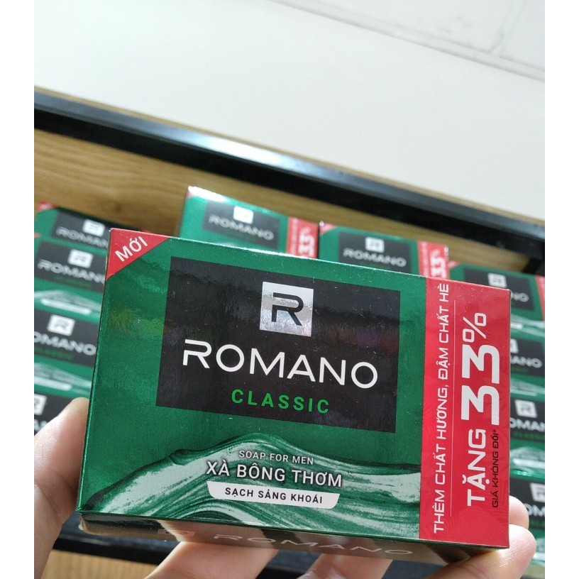 Xà bông thơm Romano Classic loại mới (120g) tặng thêm 33% giá không đổi