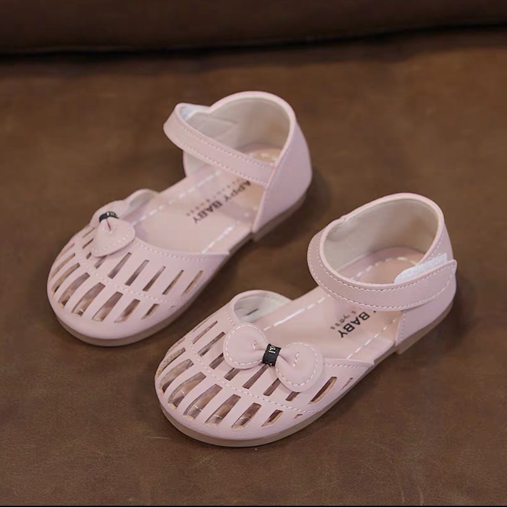 sandal bé gái - giày búp bê cho bé đế dẻo, da mềm nơ xinh xắn baby shark  1093 1095