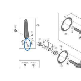 Phụ kiện giò dĩa xe đạp, hiệu Shimano Y1GE98050 Plate Pin For Road Hollowtech-II crankset, dành cho giò Shimano
