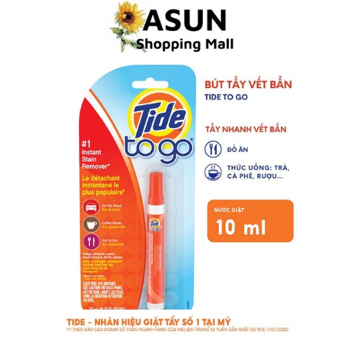 Bút Tẩy Vết Bẩn, Vết Ố Quần Áo Tức Thì Tide To Go 10ml Tẩy Sạch & Tiện Lợi